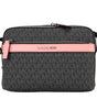 Michael Kors Cooper Small Black Pink Signature PVC Utility Crossbody Bag