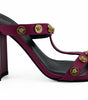 Versace Elegant Purple Calf Leather High Sandals