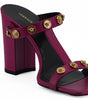 Versace Elegant Purple Calf Leather High Sandals