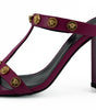 Versace Elegant Purple Calf Leather High Sandals