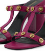 Versace Elegant Purple Calf Leather High Sandals