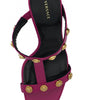Versace Elegant Purple Calf Leather High Sandals