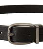 Dolce & Gabbana Black Classic Calf Leather Metal Logo Belt