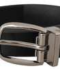 Dolce & Gabbana Black Classic Calf Leather Metal Logo Belt