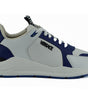 Versace Elegant Blue and White Leather Sneakers