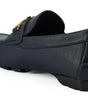 Versace Elegant Navy Blue Calf Leather Loafers