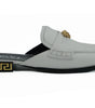 Versace Elegant White Leather Flat Slides