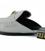 Versace Elegant White Leather Flat Slides