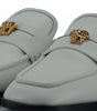Versace Elegant White Leather Flat Slides