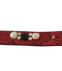 Dolce & Gabbana Red Exotic Leather Crystals Bag Shoulder Strap