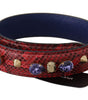 Dolce & Gabbana Red Exotic Leather Crystals Bag Shoulder Strap