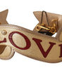 Dolce & Gabbana Gold Leather LOVE Patch Bag Shoulder Strap