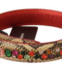 Dolce & Gabbana Beige Exotic Leather Crystals Shoulder Strap