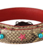 Dolce & Gabbana Beige Python Leather Crystals Shoulder Strap