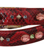 Dolce & Gabbana Red Exotic Leather Crystals Reversible Shoulder Strap