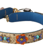 Dolce & Gabbana Beige Python Leather Floral Studded Shoulder Strap