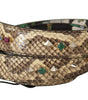 Dolce & Gabbana Beige Exotic Leather Crystals Reversible Shoulder Strap