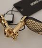Dolce & Gabbana Beige Exotic Leather Crystals Reversible Shoulder Strap