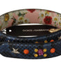 Dolce & Gabbana Blue Exotic Leather Crystals Reversible Shoulder Strap
