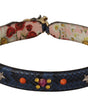 Dolce & Gabbana Blue Exotic Leather Crystals Reversible Shoulder Strap