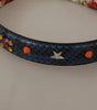 Dolce & Gabbana Blue Exotic Leather Crystals Reversible Shoulder Strap