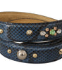 Dolce & Gabbana Blue Exotic Leather Crystals Shoulder Strap