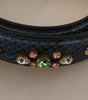 Dolce & Gabbana Blue Exotic Leather Crystals Shoulder Strap