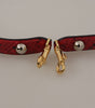 Dolce & Gabbana Red Exotic Leather Crystals Shoulder Strap