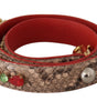 Dolce & Gabbana Brown Python Leather Crystals Shoulder Strap