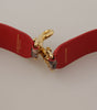 Dolce & Gabbana Brown Python Leather Crystals Shoulder Strap