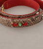 Dolce & Gabbana Brown Python Leather Crystals Shoulder Strap