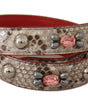 Dolce & Gabbana Beige Exotic Leather Studded Shoulder Strap