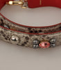 Dolce & Gabbana Beige Exotic Leather Studded Shoulder Strap