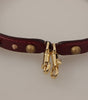 Dolce & Gabbana Bordeaux Leather Crystals Bag Shoulder Strap