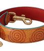 Dolce & Gabbana Orange Leather Swirl Print Bag Shoulder Strap