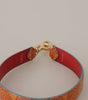 Dolce & Gabbana Orange Leather Swirl Print Bag Shoulder Strap