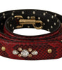 Dolce & Gabbana Red Python Leather Crystals Reversible Shoulder Strap