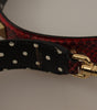 Dolce & Gabbana Red Python Leather Crystals Reversible Shoulder Strap