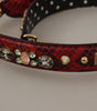 Dolce & Gabbana Red Python Leather Crystals Reversible Shoulder Strap