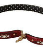 Dolce & Gabbana Red Python Leather Crystals Reversible Shoulder Strap