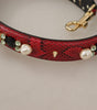 Dolce & Gabbana Red Python Leather Crystals Reversible Shoulder Strap