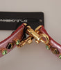 Dolce & Gabbana Metallic Pink Leather Studded Shoulder Strap