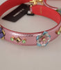 Dolce & Gabbana Metallic Pink Leather Studded Shoulder Strap