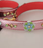 Dolce & Gabbana Metallic Pink Leather Studded Shoulder Strap
