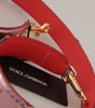 Dolce & Gabbana Metallic Pink Leather Studded Shoulder Strap