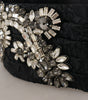 Dolce & Gabbana Black Silk Brass Crystal Embellished Waist Belt