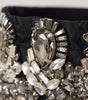 Dolce & Gabbana Black Silk Brass Crystal Embellished Waist Belt