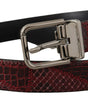 Dolce & Gabbana Red Exotic Leather Metal Logo Buckle Belt