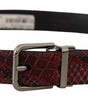 Dolce & Gabbana Red Exotic Leather Metal Logo Buckle Belt