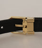 Dolce & Gabbana Multicolor Leather Jacquard Gold Metal Buckle Belt